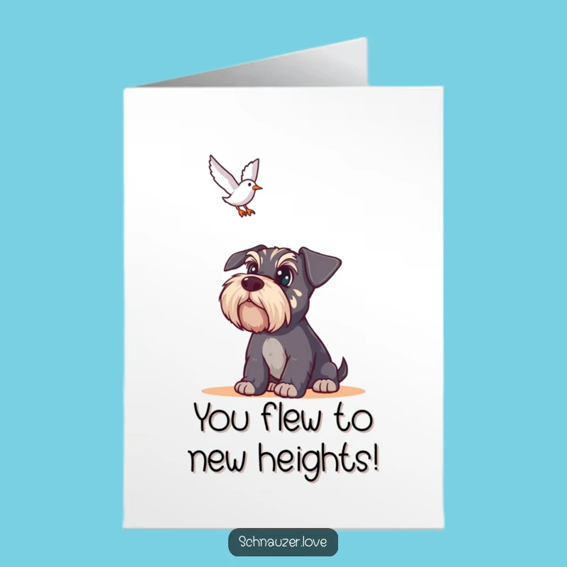 Free Printable Schnauzer Card: Celebrate Achievements with an Alert Doggy Downloadable Greeting