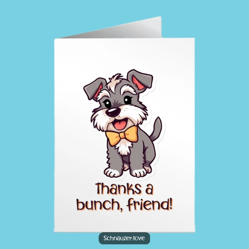 Free Printable Schnauzer Thank You Card: Wagging Tail Dog, Perfect Funny Downloadable Gift