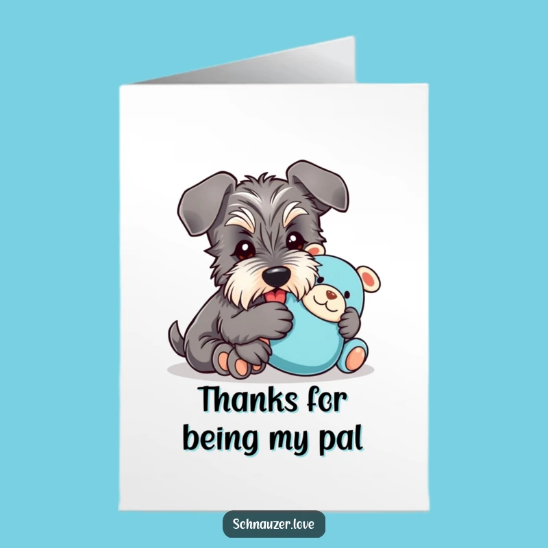 Free Printable Schnauzer Thank You Card: Cuddly Toy Downloadable