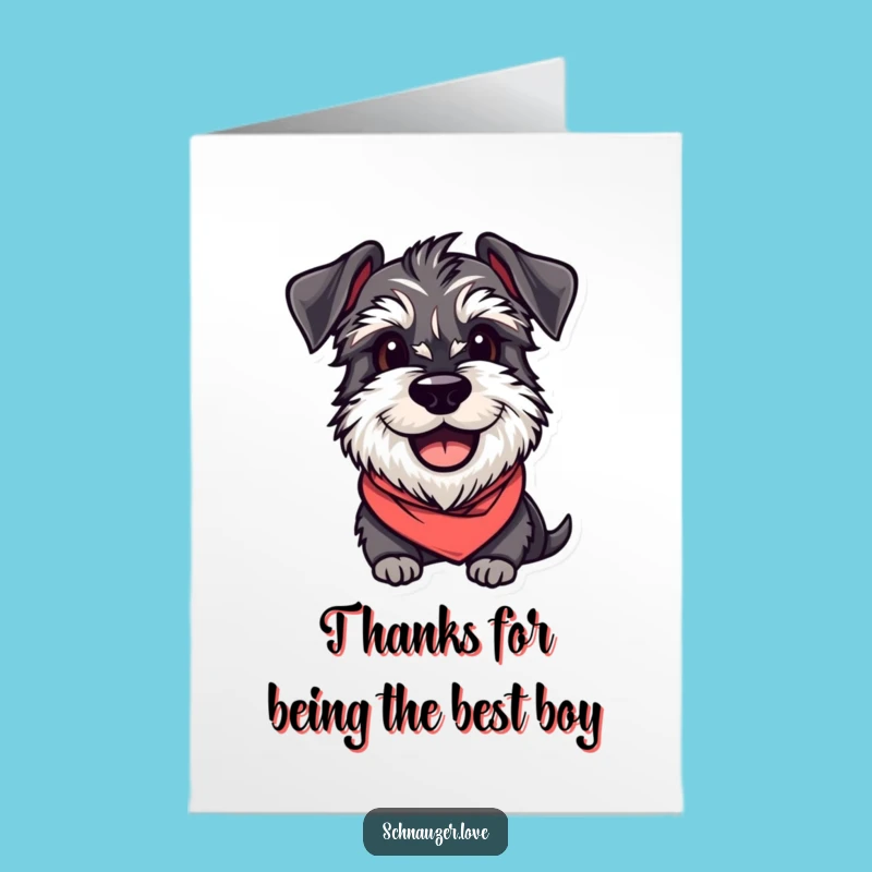 Free Printable Schnauzer Thank You Card: Eager Doggy Gratitude Funny Downloadable Gift