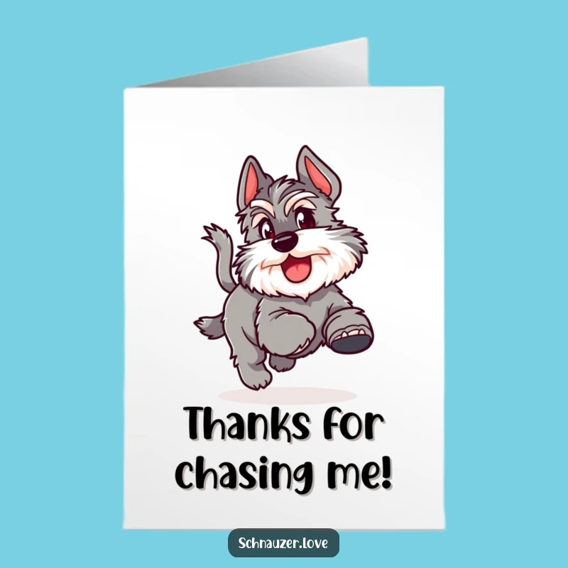 Funny Free Printable Thank You Card: Schnauzer Tail Chase Thanks, DIY Gift