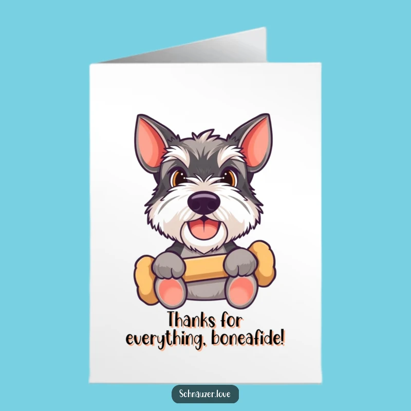 Free Printable Funny Schnauzer Thank You Card - Eager Dog Downloadable Gratitude