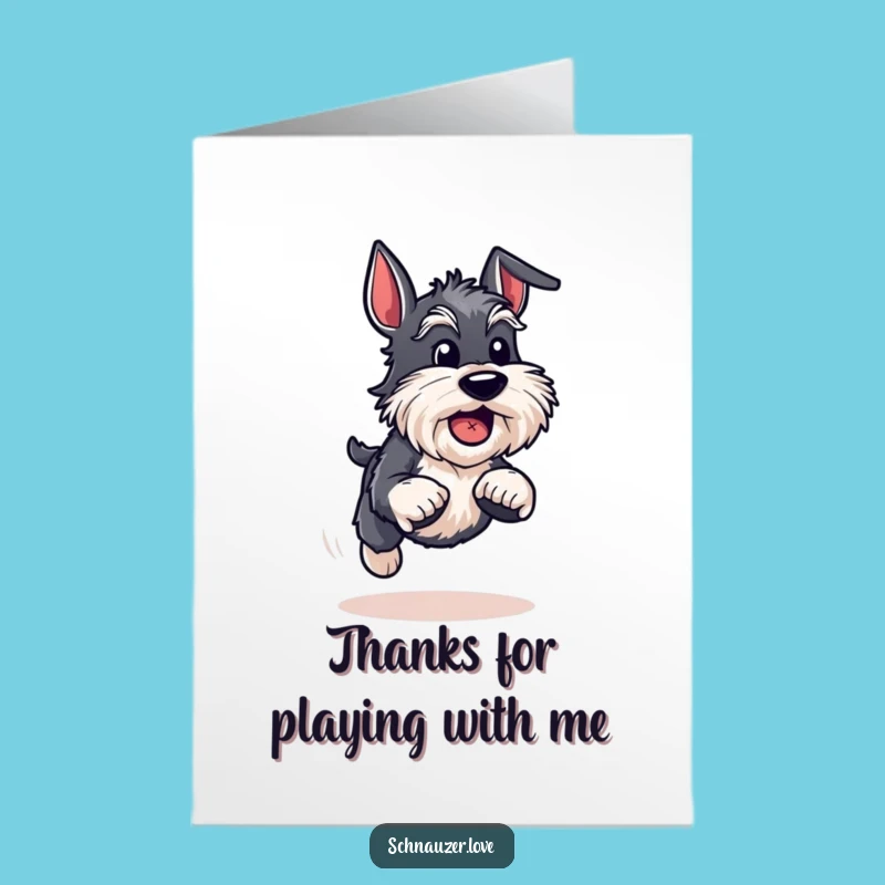 Free Printable Thank You Card: Schnauzer's Energetic Thanks - Downloadable Playful Gift