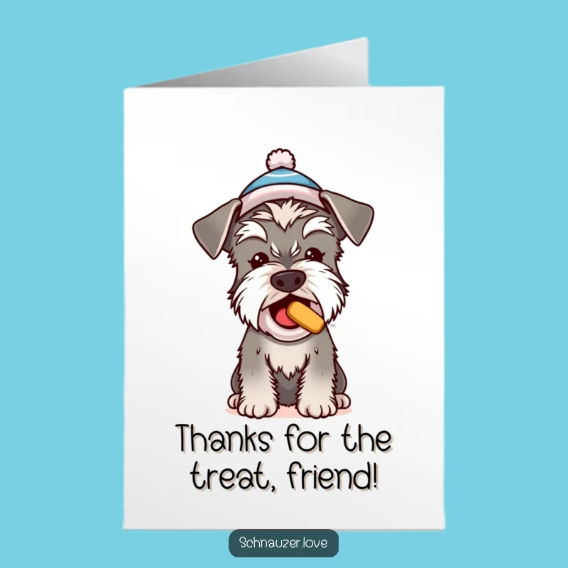 Free Printable Thank You Card: Hat Schnauzer Dog, Funny Downloadable Gift for Gratitude