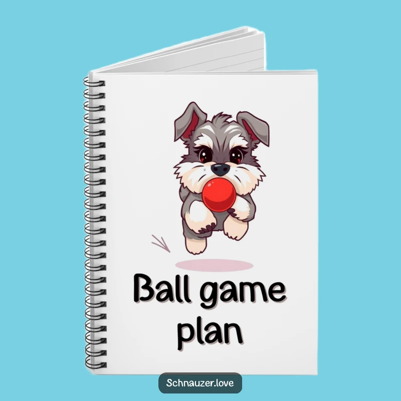 Funny Schnauzer Ball Chase Notebook - Dog Journal for Playful Thoughts