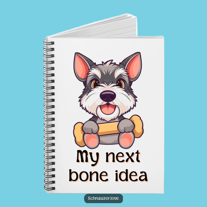 Funny Schnauzer Bone Notebook: Journaling Happy Dog Expecting Treat, Humorous Pet Gift