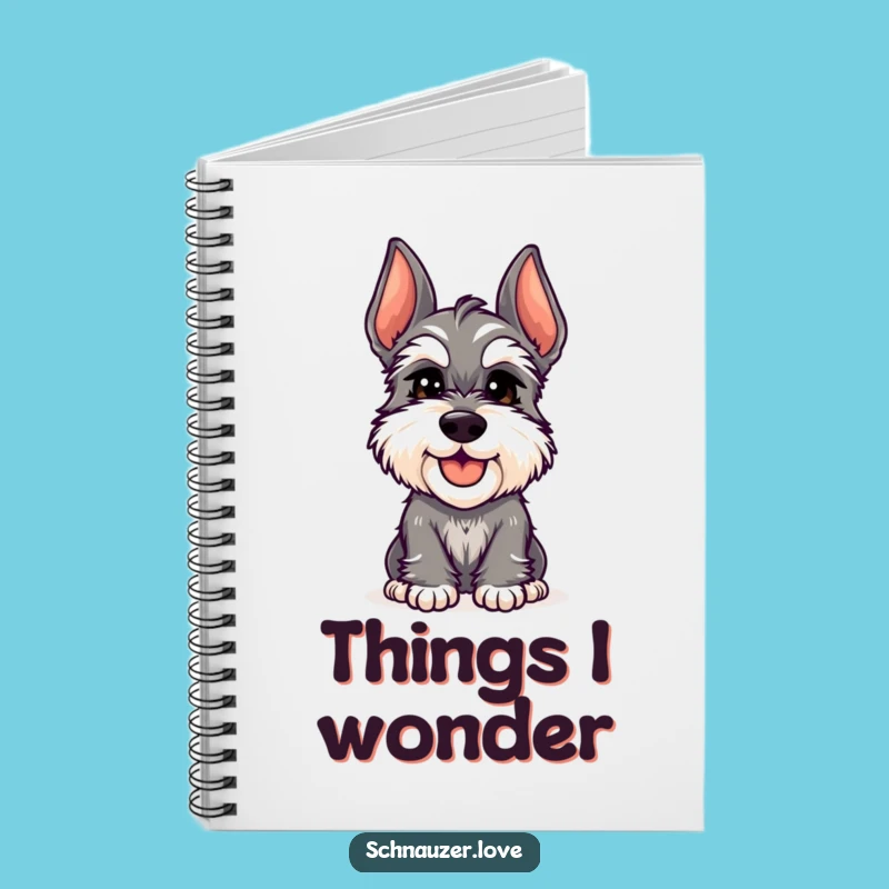 Funny Schnauzer Head Tilt Notebook - Jot Down Thoughts with Charm, Ideal Funny Gift!