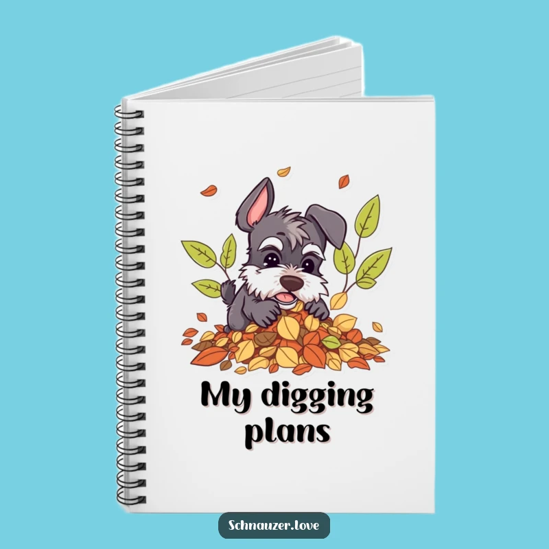 Funny Schnauzer Leaf Notebook: Hilarious Autumn Journal for Dog Lovers