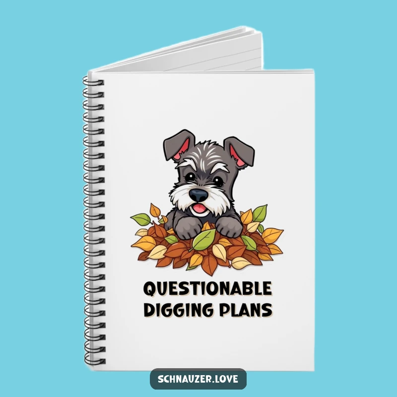 Funny Schnauzer Leaves Notebook: Playful Digging Journal, Autumn Notes Gift