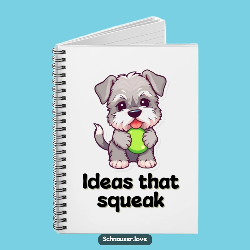 Funny Schnauzer Notebook: Journaling Fluffy Dog with Squeaky Toy, Humorous Pet Gift