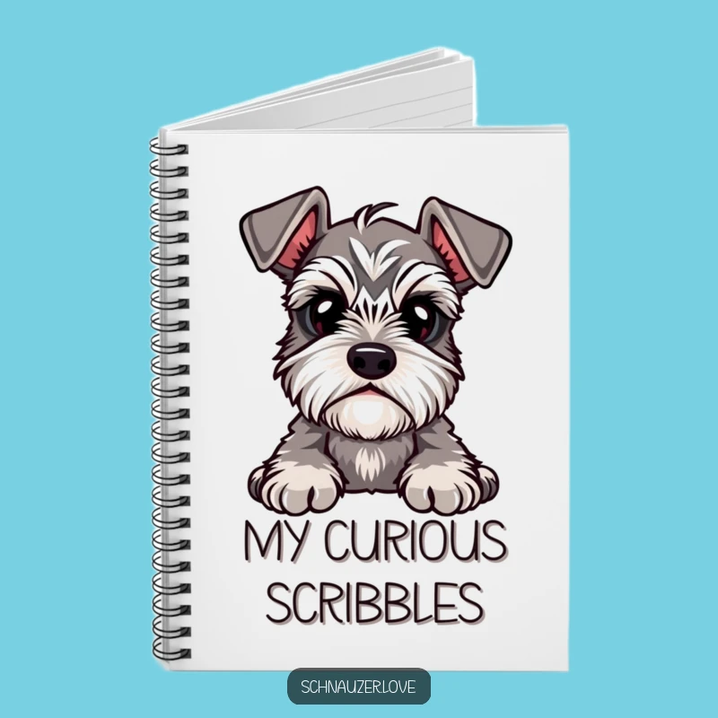 Funny Schnauzer Notebook, Eyebrow Tilt Journal for Puzzled Gift
