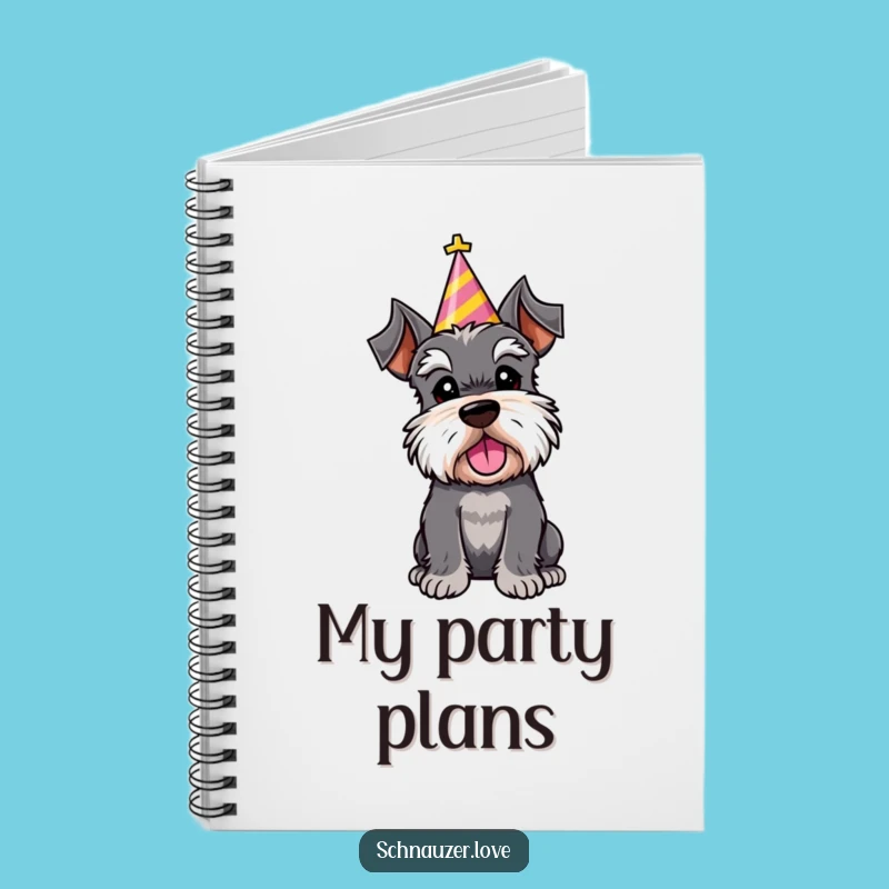 Funny Schnauzer Party Hat Notebook: Jot Down Ideas with Festive Cheer