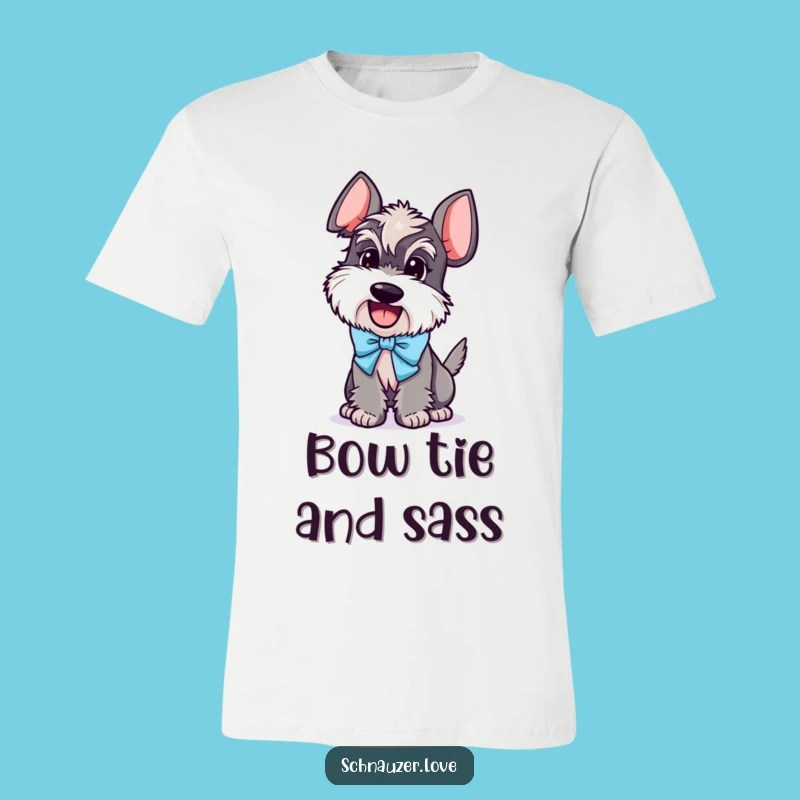 Funny Bow-Wearing Schnauzer T-Shirt: Hilarious Dog Tee for Schnauzer Owners