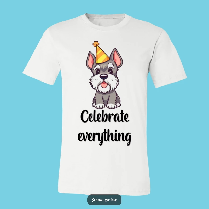 Funny Party Schnauzer T-Shirt - Festive Dog Apparel and Celebration Gift