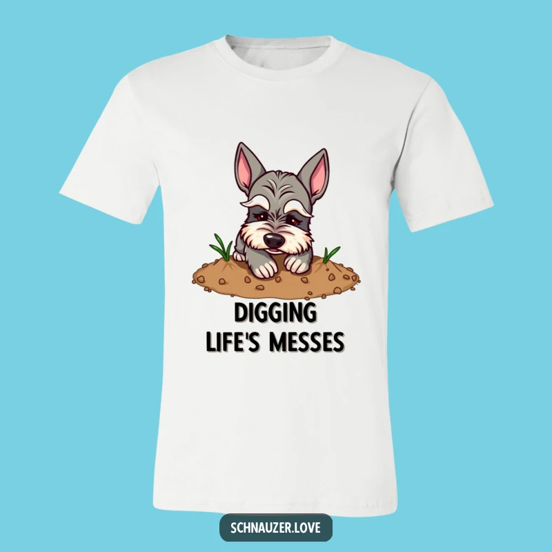 Funny Eyebrow Schnauzer Digging T-Shirt: Wear Your Love for Mischief and Humor
