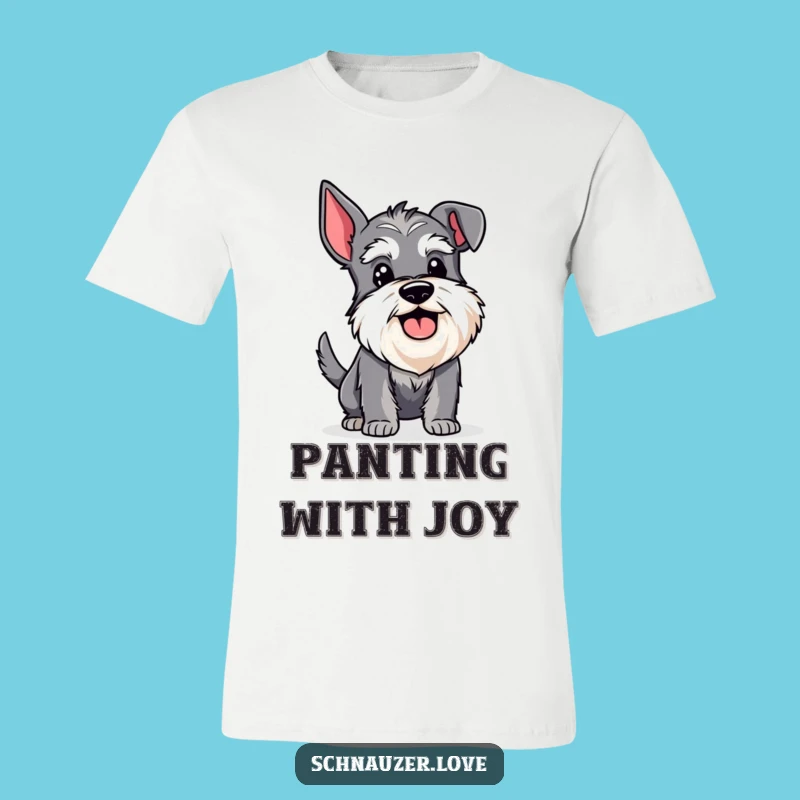 Funny Happy Schnauzer Wagging Tail T-Shirt: Embrace Joy with This Humorous Dog Tee