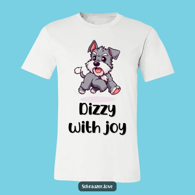 Funny Schnauzer Tail T-Shirt: Playful Dog Chasing Tail, Hilarious Pet Apparel Gift