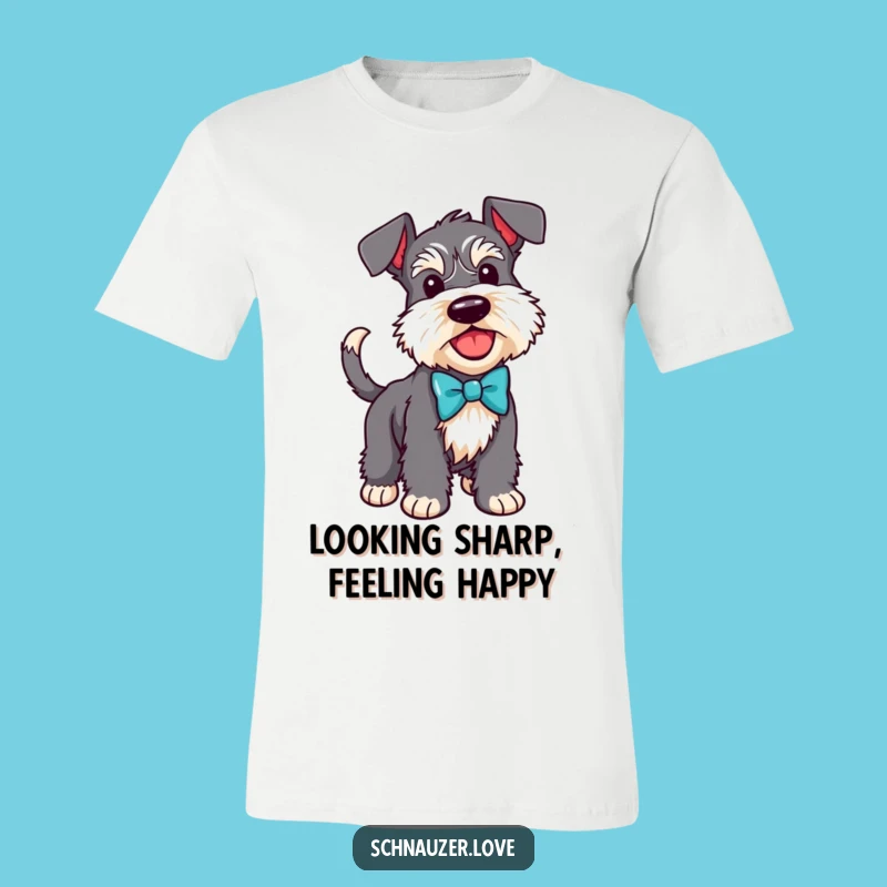 Funny Schnauzer Bow Tie T-Shirt: Dapper Dog Apparel Gift!