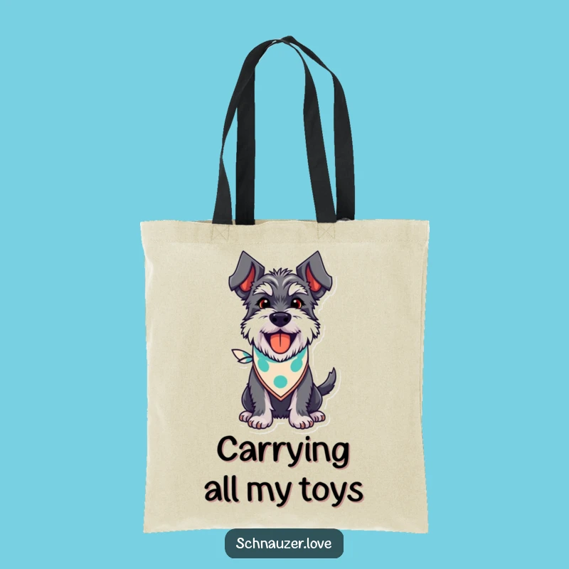 Funny Schnauzer Bandana Tote Bag: Stylish Humorous Gift for Dog Moms
