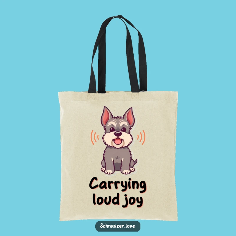 Funny Schnauzer Tote Bag, Bark Sound Wave Carryall Gift