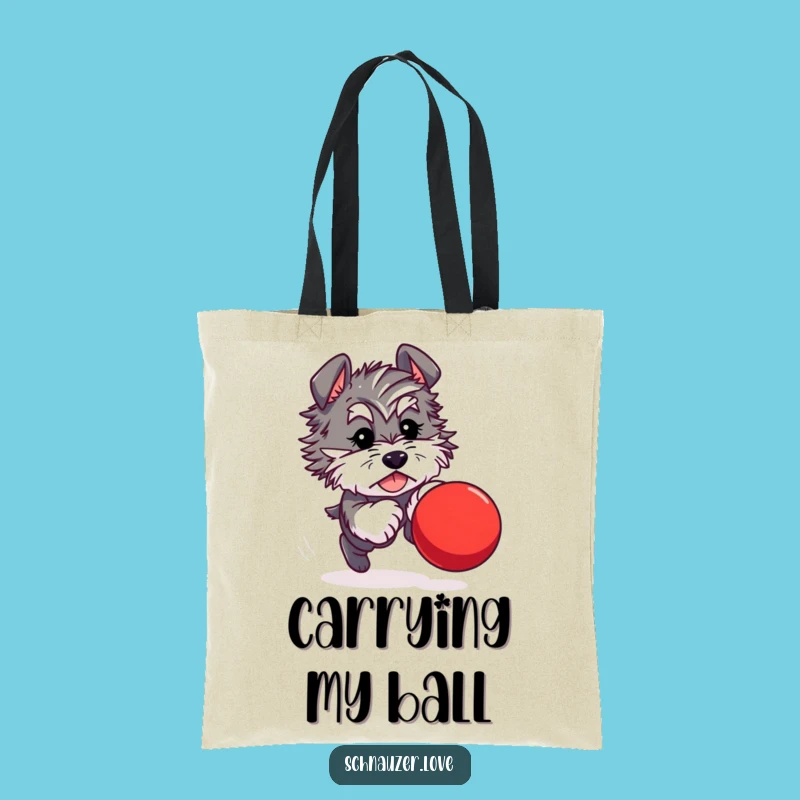 Funny Schnauzer Ball Chase Tote Bag: Carry Your Playful Spirit Everywhere