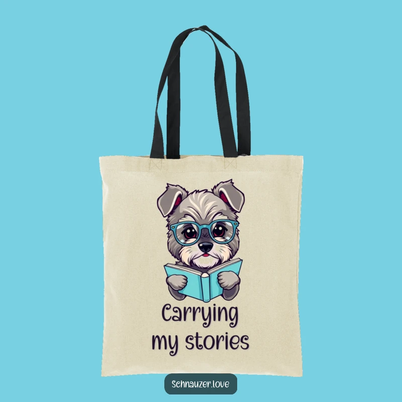 Funny Schnauzer Book Tote: Carry Your Books with This Scholarly Dog Bag