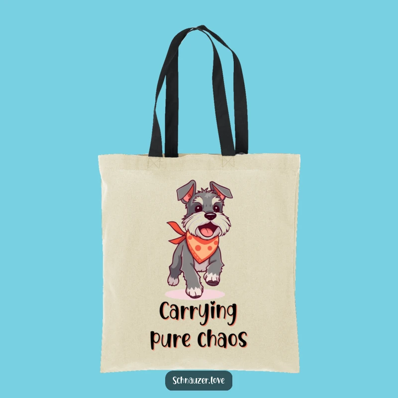 Funny Schnauzer Tail Chase Tote Bag: Carry Your Fun!