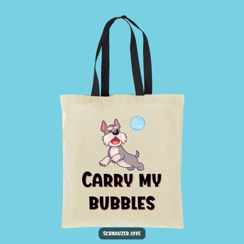 Funny Bubble Schnauzer Tote Bag: Carry Playful Adventures