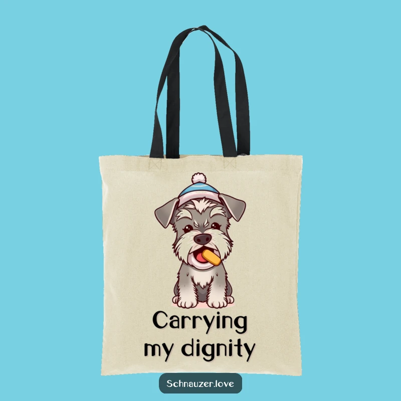 Funny Schnauzer Begging Treat Tote Bag: Carry Your Love for Cute Pups
