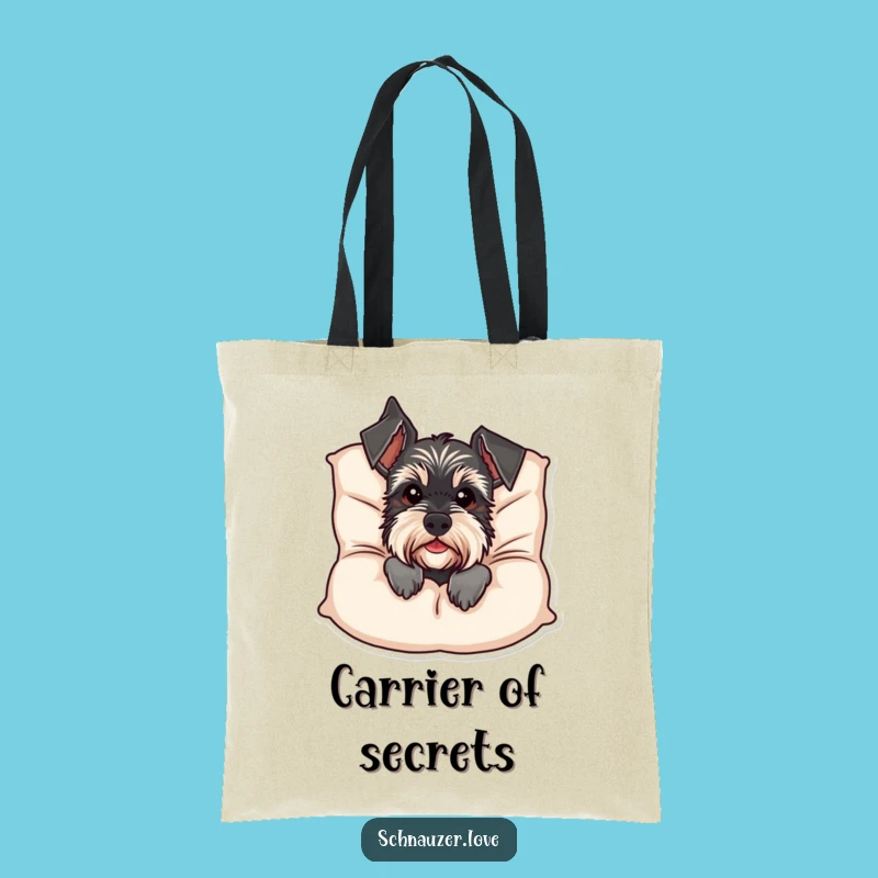 Funny Schnauzer Cushion Peek Tote Bag: Stylish & Hilarious Dog Accessory Gift