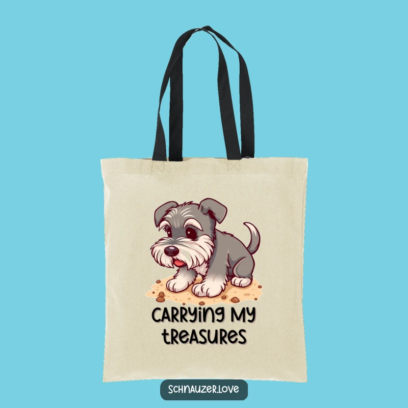 Funny Schnauzer Digging Tote: Practical Happy Dog Bag, Ideal Funny Gift