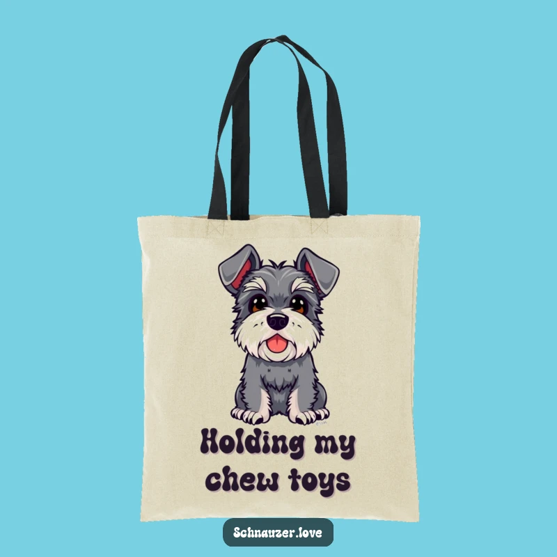 Funny Schnauzer Floppy Ears Tote Bag, Curious Dog Lover Accessory