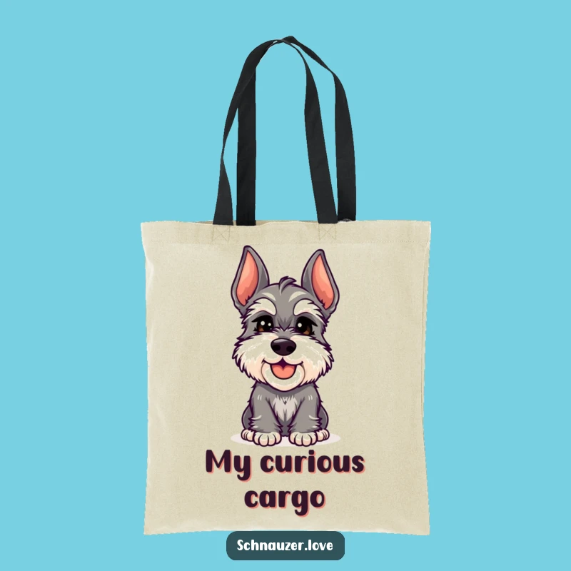 Funny Schnauzer Head Tilt Tote Bag - Carry Your Thoughts with Charm, Perfect Funny Gift!