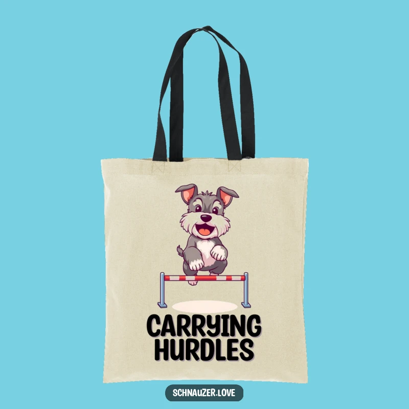 Funny Schnauzer Tote Bag: Active Jumper, Spacious Cute Gift Bag