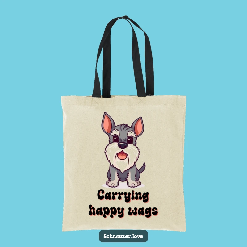 Funny Schnauzer Tote Bag, Perky Beard Carryall for Dog Lovers Gift