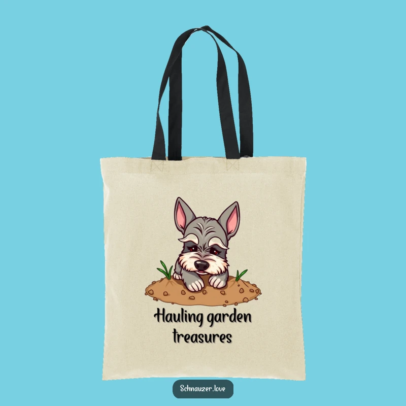 Funny Eyebrow Schnauzer Digging Tote Bag: Carry Your Essentials with Humorous Flair